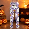 thumbnail image 2 of Domzest Halloween Pajama Pants Men Halloween Graphic Drawstring Elastic Waisted Pajama Bottoms Wide Leg Funny Sleepwear Purple Pink XXL, 2 of 7