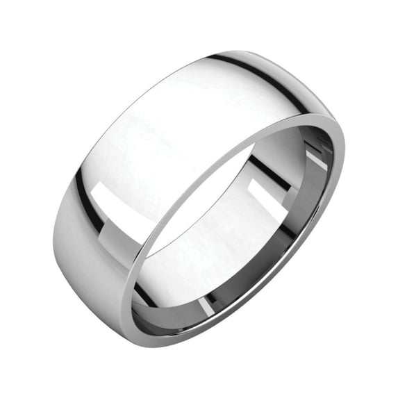 7mm Light Comfort Fit Wedding Band in 14k White Gold - Size 7.5