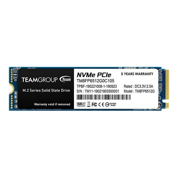 Team Group MP33 - SSD - 512 GB - internal - M.2 2280 - PCIe 3.0 x4 (NVMe) - blue/black