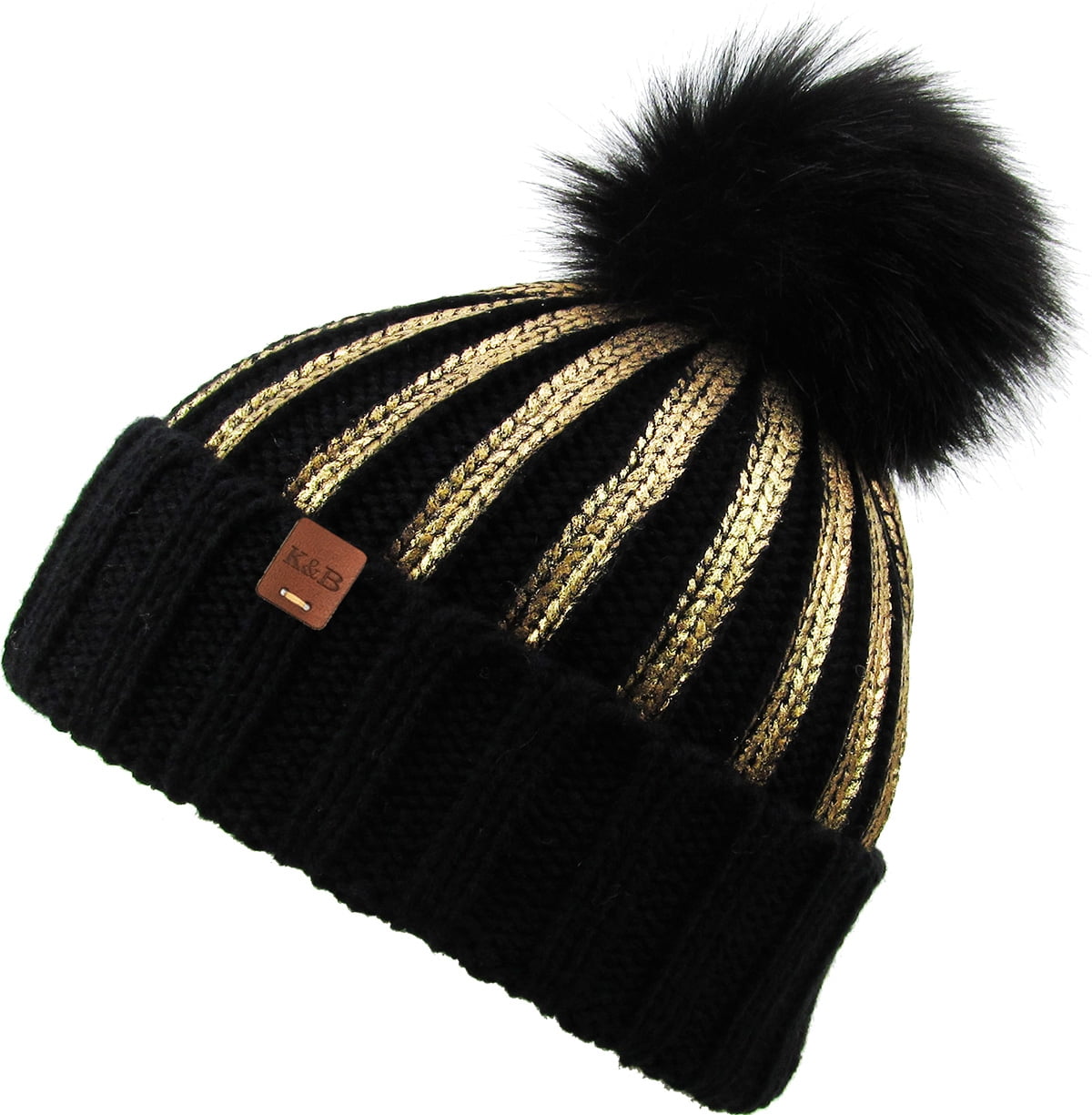 gold pom pom hat