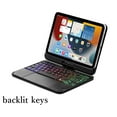 thumbnail image 4 of iPad Mini 6 Magnetic Case with Keyboard 8.3 inch 6th Generation 360 Rotatable Touchpad Backlit Keyboard Slim Protective Cover Folio Trackpad Backlight Wireless Keyboard (Black), 4 of 7
