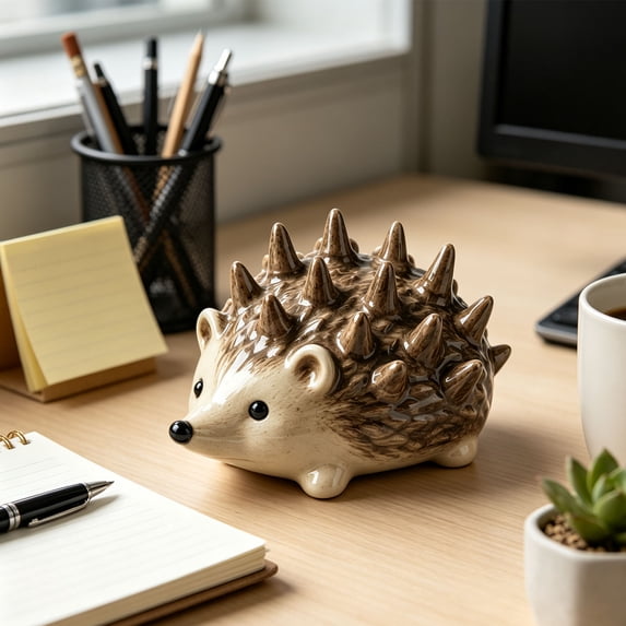 Hedgehog organizer displayed on a desk