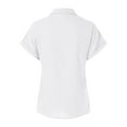 thumbnail image 5 of vigerkar Womens Button Down Shirts Casual Short Sleeve Dress Shirt Textured Collared Summer Work Blouse White, M, 5 of 5