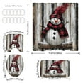 thumbnail image 3 of Christmas Shower Curtain Bathroom Set – 4PCS Santa Claus Themed Waterproof Set with Shower Curtain, Toilet Mat, U-Shaped Rug & Floor Mat – Holiday Bathroom Décor with Hooks, 3 of 5