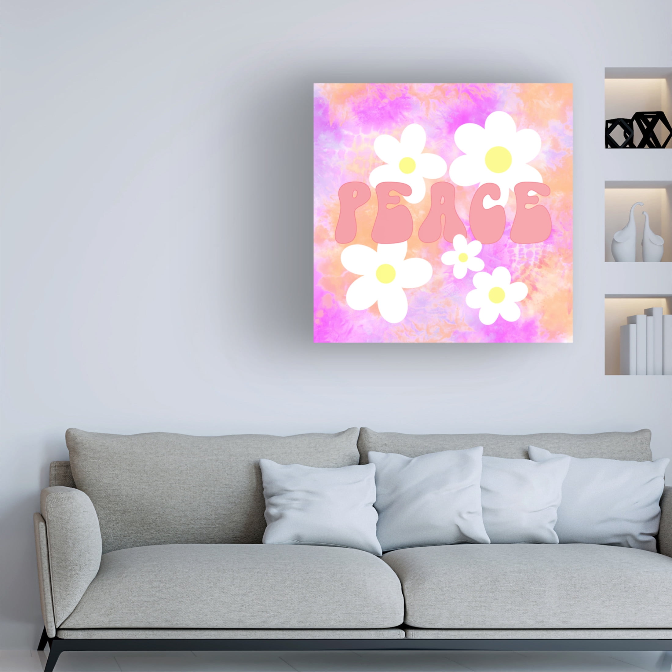 Canvas Wall Art - Tina Lavoie 'Peace' Wall Art for Living Room, Bedroom, or Office Décor by Trademark Fine Art - 14 x 14 Inches