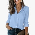 thumbnail image 5 of Jovrlynd Long Sleeve Button Down Shirts for Women Lapel Neck Relaxed Fitted Casual Office Dress Shirts Soft Work Blouses, S-2XL, 5 of 7