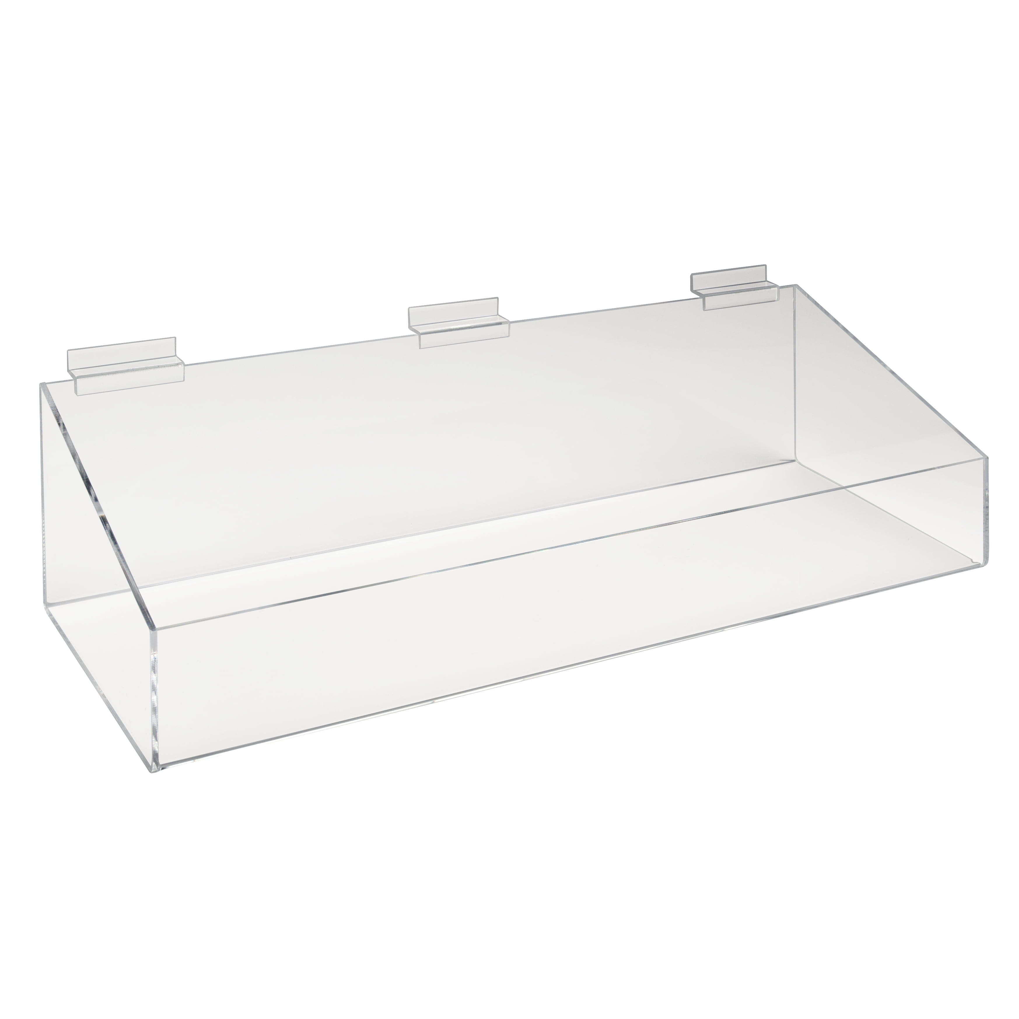 Clear Acrylic 24 in. L x 12 in. D Extra Support Tray for Slatwall (Pack