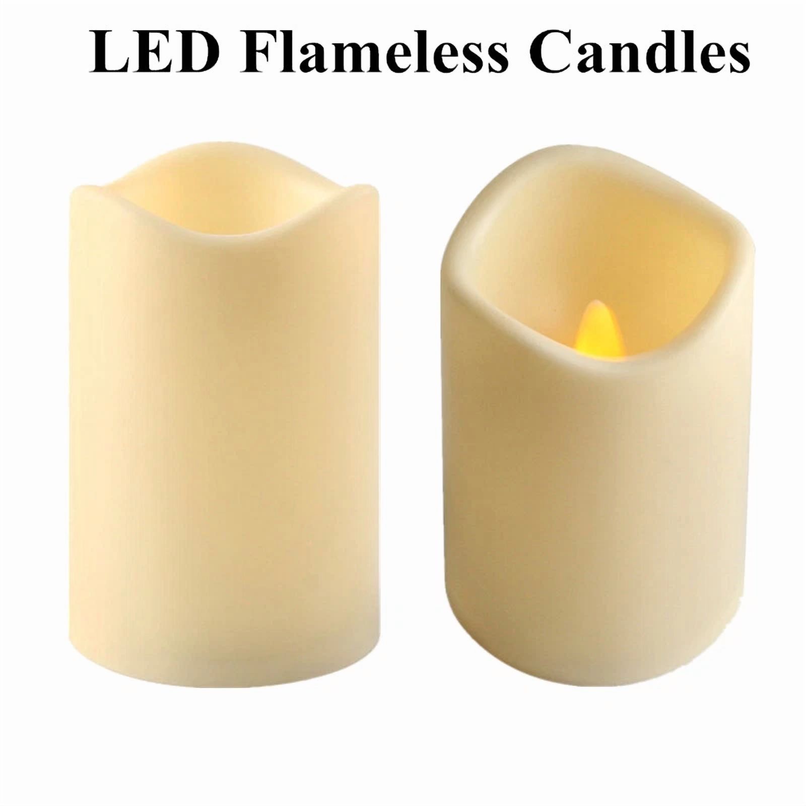 CRESTIN- 2 Pack Flameless Votive Candles Electric Fake Fire Flickering Candle Lights