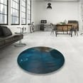 thumbnail image 4 of Ahgly Company Machine Washable Indoor Square Transitional Dark SlateGray or Dark SlateGrey Green Area Rugs, 5' Square, 4 of 7