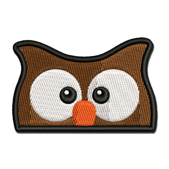 Peeking Owl Applique Multi-Color Embroidered Iron-On Patch - 2.5 Inch Small