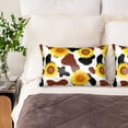 thumbnail image 4 of Disketp Cow Print Sunflower Satin Pillowcase For Hair And Skin - Satin Pillow Cases Standard Size 20x30 Inches With Zipper,Gifts For Women Men, 4 of 8