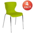 thumbnail image 3 of Flash Furniture 4 Pack Lowell Contemporary Design Citrus Green Plastic Stack Chair, 3 of 13