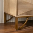 thumbnail image 5 of Noble House 47.24" 6-Drawer Dresser, Geometric Relief Chest with Metal Legs for Bedroom or Living Room, Natural, 5 of 8