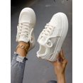 thumbnail image 1 of Women's Fashionable Color Block Beige Breathable Lace-Up Round Toe Sneakers For Casual And Sporting, 1 of 5