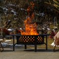 thumbnail image 2 of 42 Inch Fire Pit with 2 Grills, Extra Large Wood Burning Fire Pits for Outside with Lid & Poker, Heavy Duty Firepit,BBQ& Outdoor Fire Pit & Round Metal Table 3 in 1 for Patio, Picnic, Party, 2 of 12
