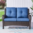 thumbnail image 5 of Pocassy  Outdoor Loveseat Sofa 2-Seat PE Rattan Grey - Red, 5 of 5