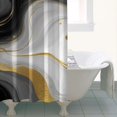 thumbnail image 4 of Black Marble Gold Wave Pattern Shower Curtain 36"x72" ,Bathroom Decorative Shower Curtains Set with 12 Hooks,Modern Waterproof Washable Shower Curtain, 4 of 6