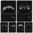 thumbnail image 2 of Póster de coche de lujo en blanco y negro pop Estética Supercar Sports Car F80 M3 M140 GTR Impresión en lienzo Arte de pared Decoración de garaje, 2 of 5