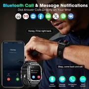 Haulvean 2.01-inch Military Smart Watches for Men with IP68 Waterproof/Answer/Make Calls/100+ Sport Modes, Outdoor Sports Fitness Tracker Watch fits for Android and Iphone Devices (Black)