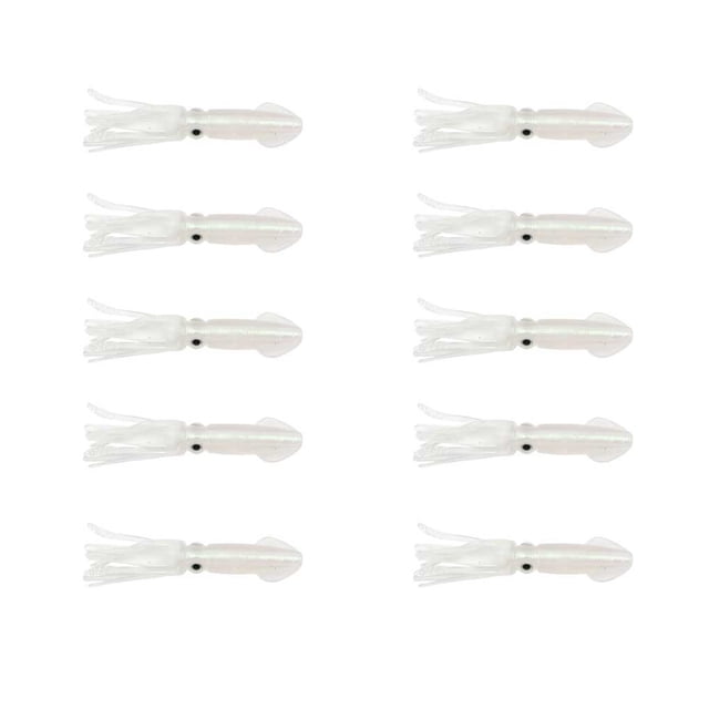 Sonducket 10 Uds. De señuelos de calamar para pescar, cebo de pulpo suave, aparejos de tentáculos de colores vivos y luminosos, anzuelos, simulación de Pescar Tubo de color Lucency Sonducket OD030316-02