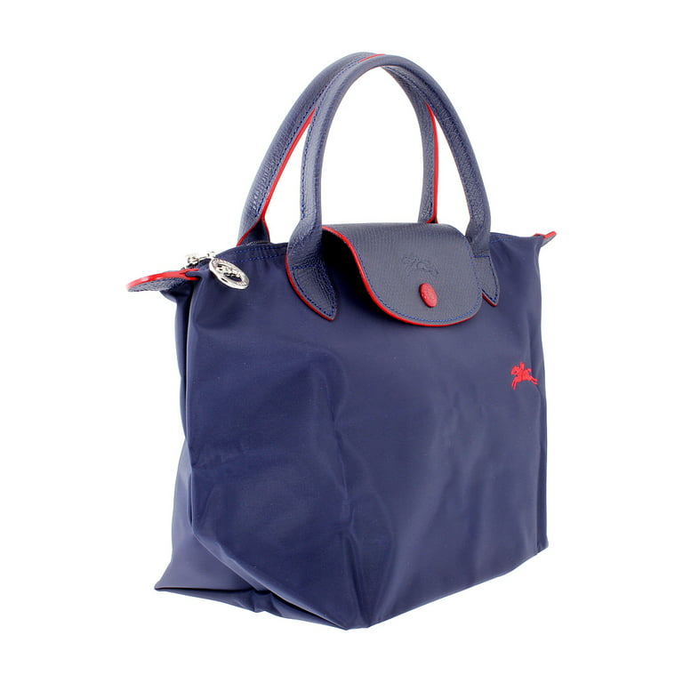 Longchamp Cuir Medium Soft Leather with Strap, Top Handle Navy