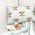 thumbnail image 6 of Kll Mardi Gras Carnival1 Pillow Covers Envelope Closure,Super Soft And Cozy Fuzzy Fleece Pillow Case Cover 14"X20", 6 of 8