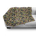thumbnail image 3 of Floral Soft Flannel Fleece Throw Blanket, Abstract Distorted Foliage Motifs Soft Pastel Colored Look Spots Contemporary, Cozy Plush for Indoor and Outdoor Use, 50" x 70", Multicolor, by Ambesonne, 3 of 6