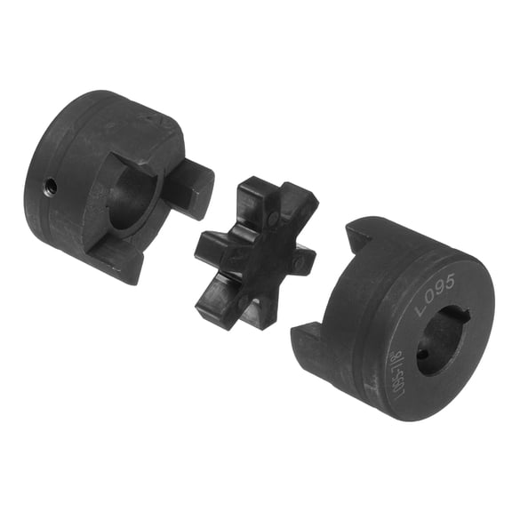 7/8 " to 1-1/8" L095 Flexible 3-Piece L-Jaw Coupling Coupler Set & Buna-N NBR Rubber Spider for Log Splitter Hybrid Equipment