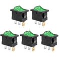 thumbnail image 1 of GFDYREE KCD1 SPST On/Off 3-Pin 2-Position Snap DC 12V-24V 20A Green LED Boat Rocker Toggle Switch - 5Pack (Only for DC12-24V), 1 of 6