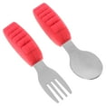 thumbnail image 4 of MasteelfCA 1 Set 2Pcs Baby Training Tableware Stainless Steel Spoon Fork Kit Short Handle Toddler Utensil, 4 of 7
