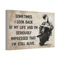 thumbnail image 2 of Vintage Motorcycle Canvas Art – 'Sometimes I Look Back At My Life I'm Still Alive' Biker Poster Wall Art | Ride Canvas for Motorcycle Lovers, 2 of 5