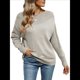 thumbnail image 2 of Suéteres Casuales de Larga para Mujer, Suéteres Sueltos de Punto Liso, Suéteres Tipo Jersey, Tops. Gris M, 2 of 7