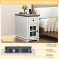 thumbnail image 3 of FAGAGA Farmhouse End Tables with Charging Station for Living Room,Nightstand with Drawer for Bedroom,White, 3 of 9