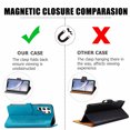 thumbnail image 4 of Feishell Embossed PU Leather Wallet Phone Case for Samsung Galaxy S22 Ultra 6.8 inch,Full Protection Magnetic Clasp Flip Stand Card Slots Shockproof Protective Cover with Hand Strap,Blue, 4 of 14
