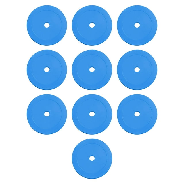 Almencla 10x Round Flat Cones Flexible Floor Discs Non Slip Training Markers Blue