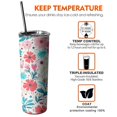 thumbnail image 6 of 20oz Pioneer Flower Skinny Tumblers Stainless Steel Tumbler with Lid and Straw,Vacuum Insulated Double Wall Travel Tumbler Cups with Cleaning Brush for Coffee,Tea, 6 of 6