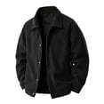 thumbnail image 3 of GrmtClth Vintage Mens Corduroy Urban Style Collared Jacket Long Sleeve Snap Front Relaxed Cut Autumn Daily Leisure Outerwear Black XL, 3 of 10