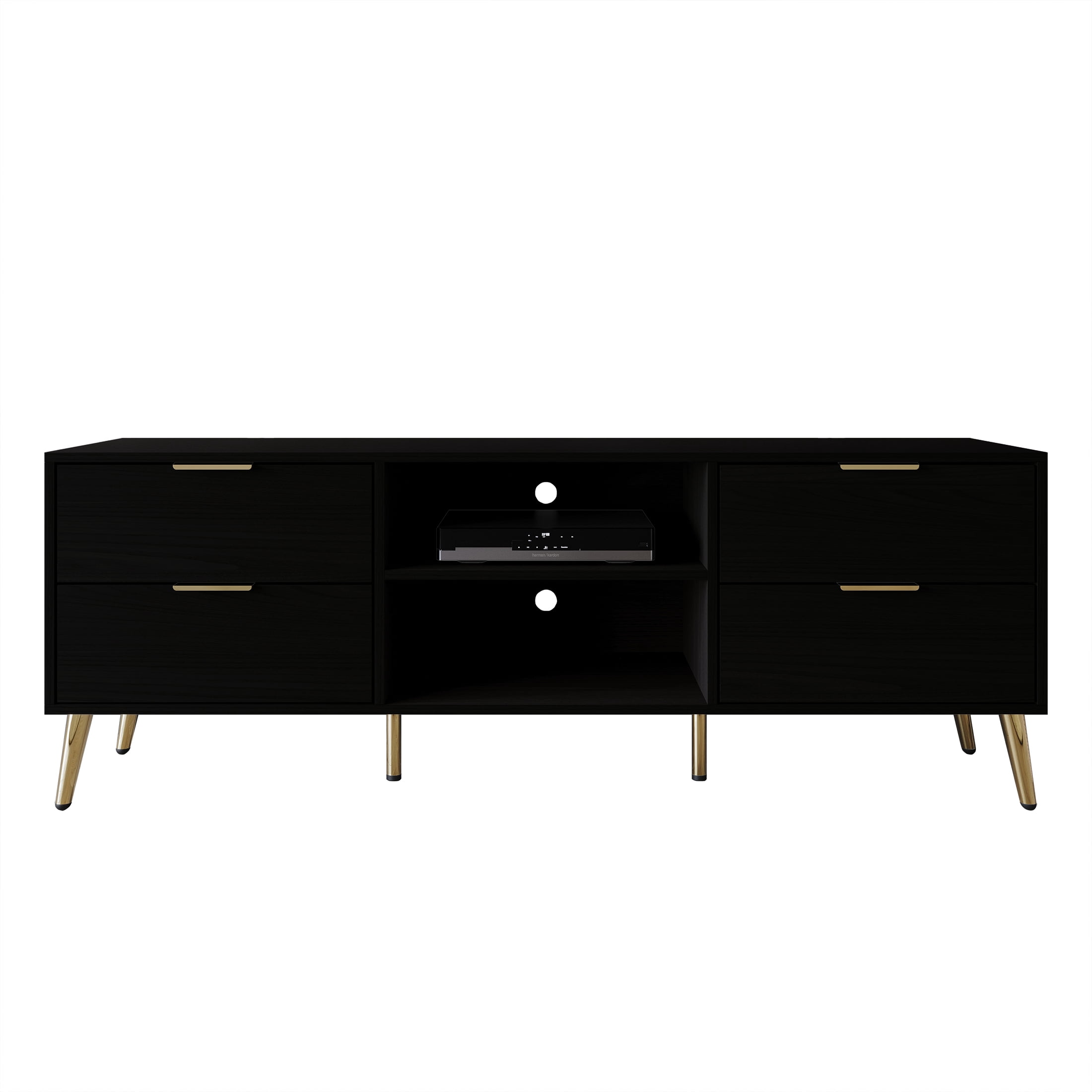 Castle Place Contemporary TV Stand Console for TVs up to 70" , Black