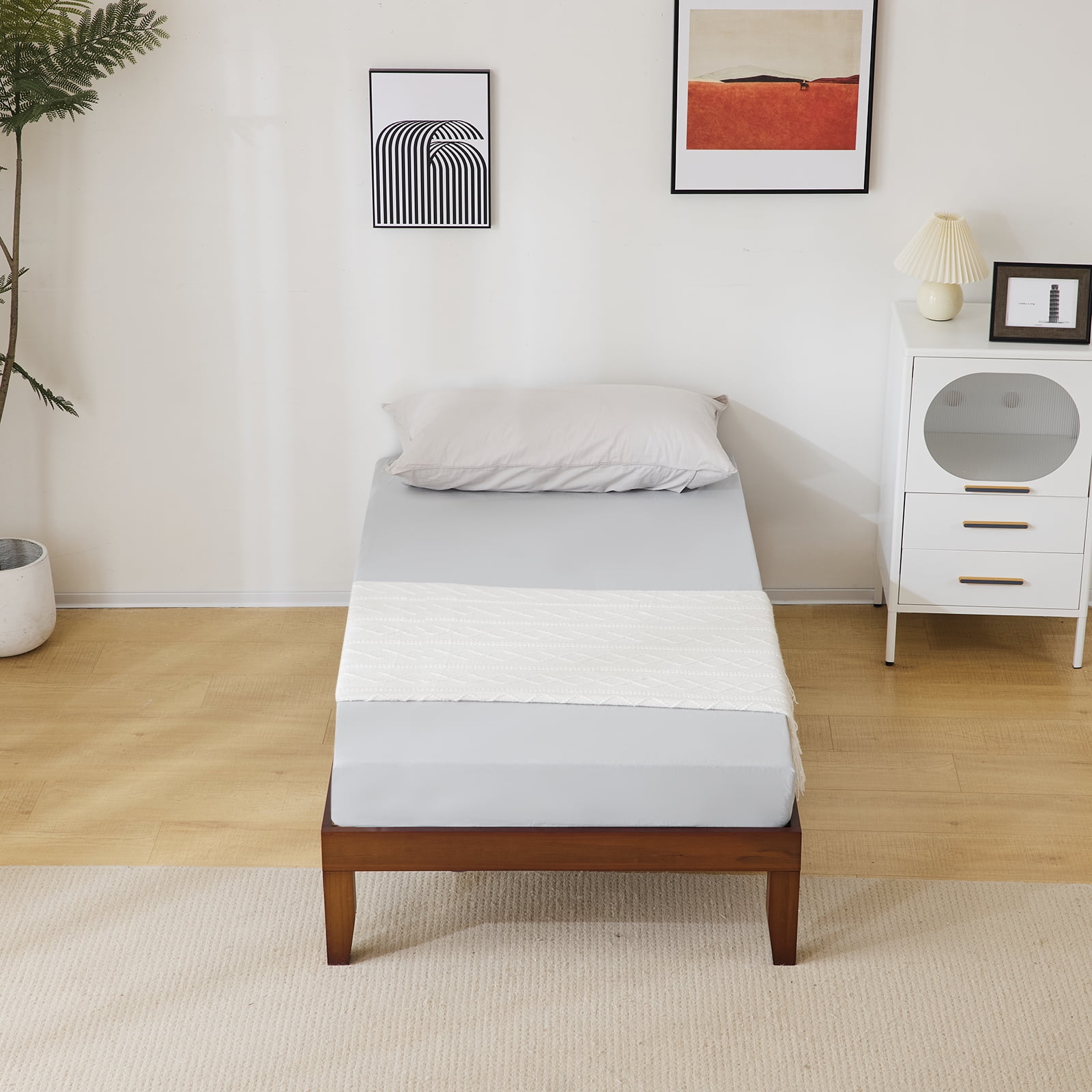 Ktaxon 12" Deluxe Wood Platform Bed Frame, Twin Bed Frame, Mattress Foundation, Antique Espresso Finish, Twin