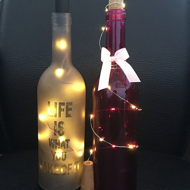 Xihbxyly Guirnalda de Luces Solares con Corchos de Vino, 10 Led de Cable de Cobre, Diseño de Bajo Consumo de Energía Solar, Forma Flexible, Resistencia Al Agua Ip55, Decoración para Fiestas Navideñas