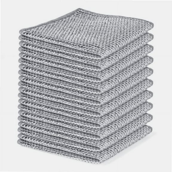 10pcs Non-Scratch Wire Dishcloths - Reusable Metal Scrubbing Pads for Kitchen, Pots, Pans & More (Grey)