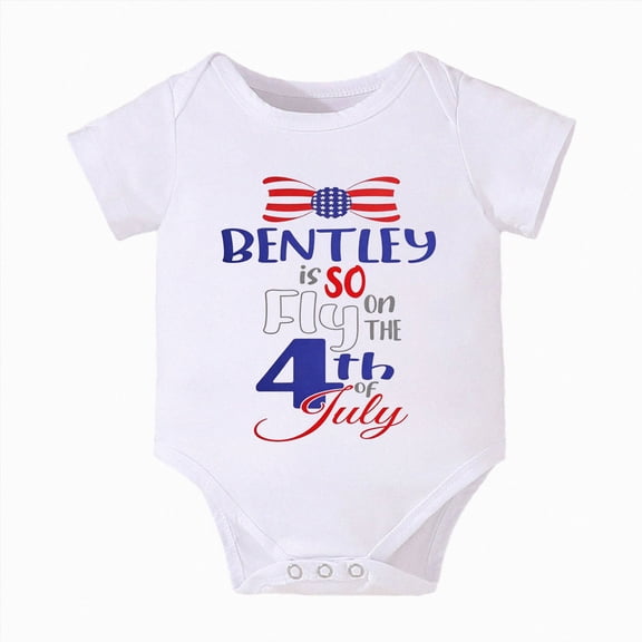 Duqingm 4th of July Baby Outfit Boy Girl My First Fourth of July Bubble Romper Oversized Onesie Toddler USA Clothes Baby Boy Summer Romper Dark Blue,12-18 Months