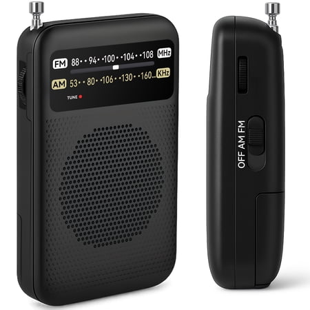 COSRXSVR Portable AM/FM Radio with Long-Distance Reception - Handheld Transistor Radio with Crystal Clear Speaker | Battery Operated (2AA) | for Emergency, Outdoor, Travel, Home Use