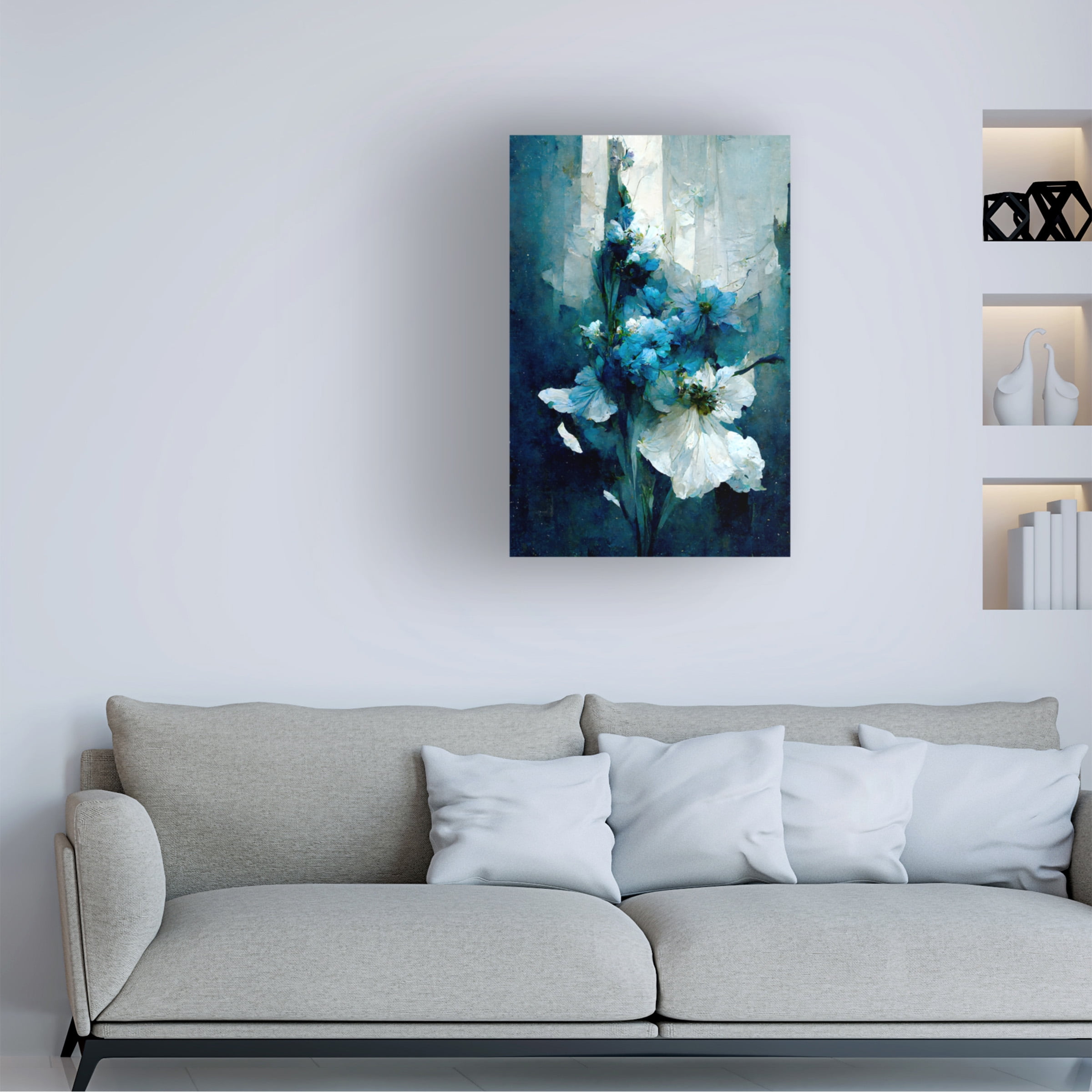 Treechild 'Blue Flower Bouquet' Canvas Art