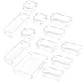 thumbnail image 2 of 12pcs Storage Box Plastic Transparent Stackable Free Combination Storage Case Drawer Organizer Desktop Divider for Bedroom Kitchen Office, 2 of 9
