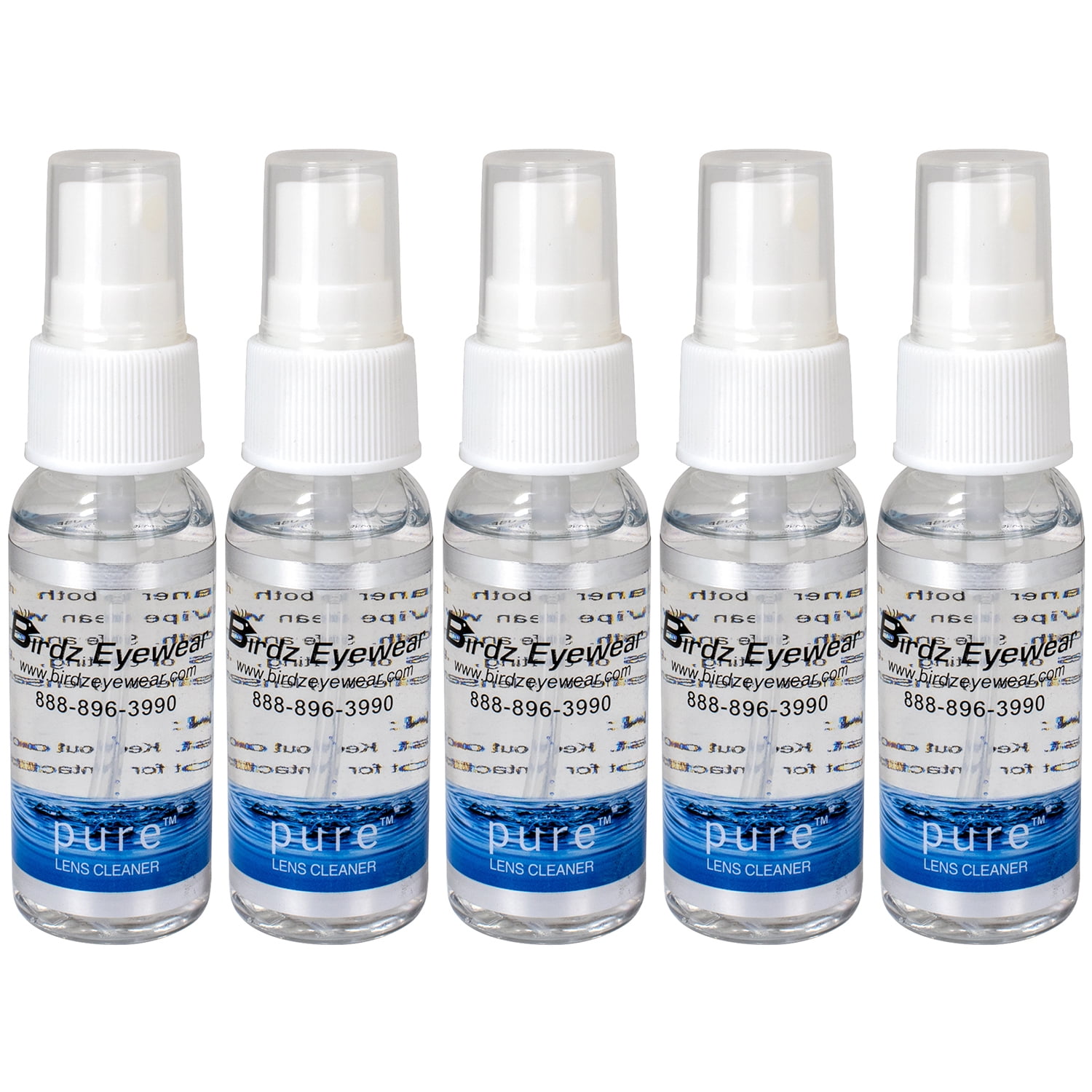 Five Bottles of Birdz Eyewear Amazing Purity Lens Cleaning Spray