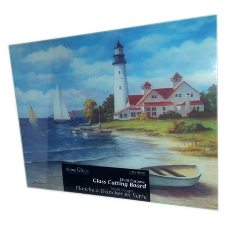 Home Glass Collection Lighthouse Glass Cutting Board 11.75