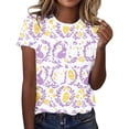 thumbnail image 3 of TaTaai Women's Cartoon Bunny T-Shirt Short Sleeve Crew Neck Printed Fitted Spring Summer Easter Base Layer Tee Daily Casual Party Gift, 3 of 5