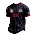 thumbnail image 2 of Us Mens Soccer Jersey Shirts 2026 Country Team Short Sleeve Crew Neck Fan International Football Shirt Retro Streetwear 4th of July Tops, Black XXL, 2 of 4
