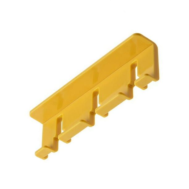 Injueey Soporte de ganchos autoadhesivos sin perforaciones montado en la pared colgador de almacenamiento de cables multifuncional dormitorio cocina Accesorios de baño Amarillo Injueey HA065113-02B
